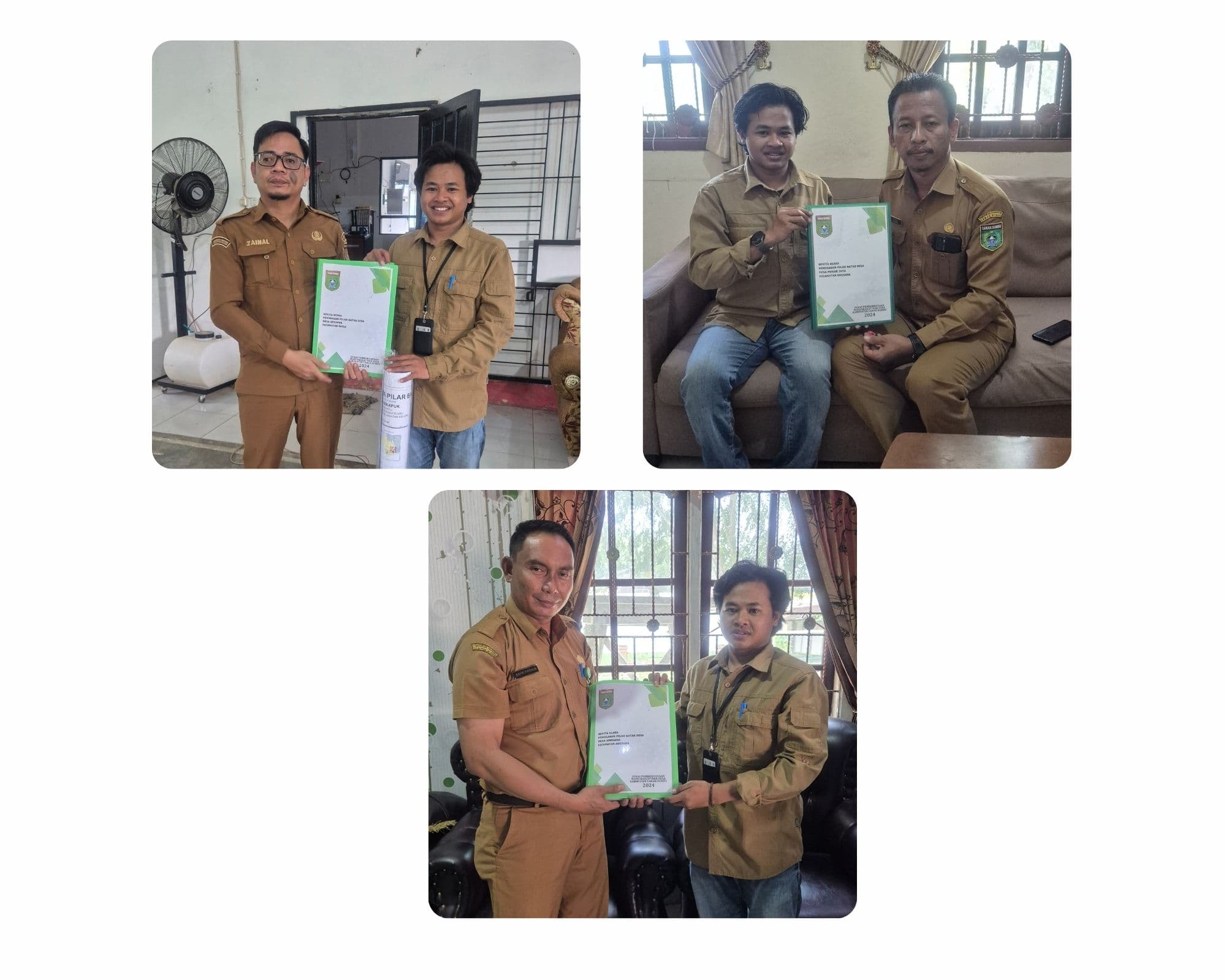 PT Aglonema Delta Menyerahkan Produk Akhir Pilar Batas Desa di Kecamatan Angsana dan Satui
